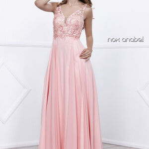 A-Line Blush Long V-Neckline Dress NX8297